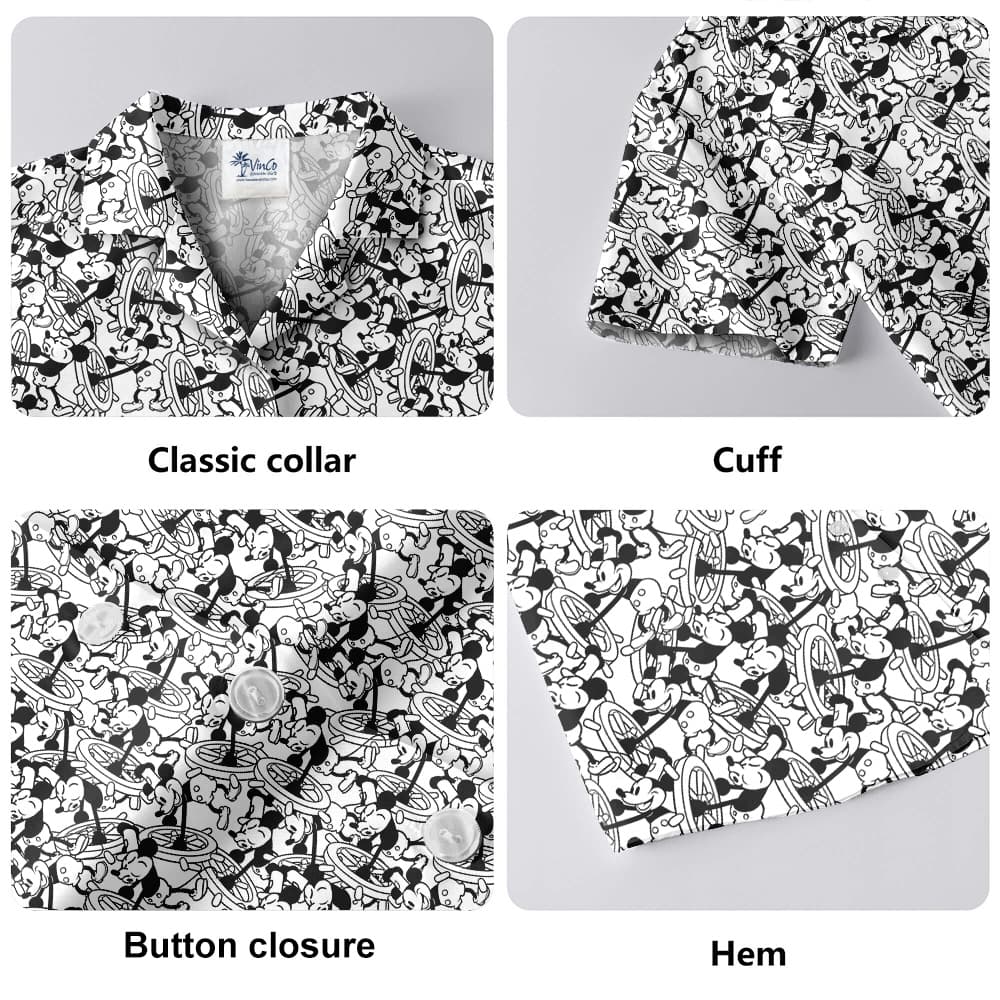 Funny Steamboat Willie Mickey Aloha Shirt