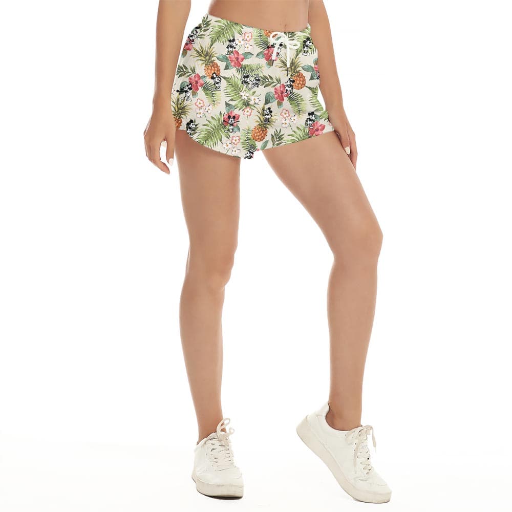 Funny Women's Summer Shorts With Mickey Steamboat Willie