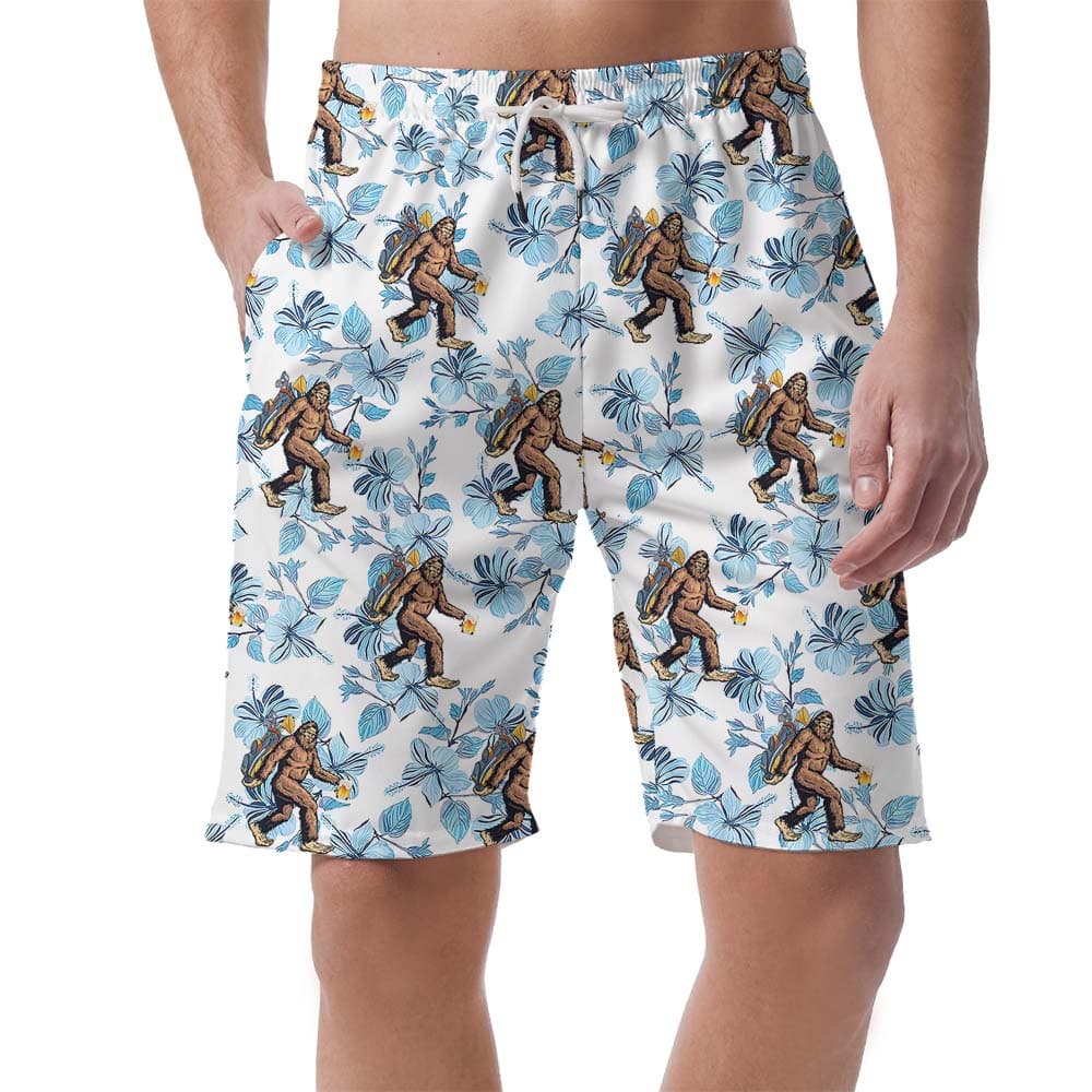 Golf Bigfoot And Beer Men's Hawaiian Shorts1