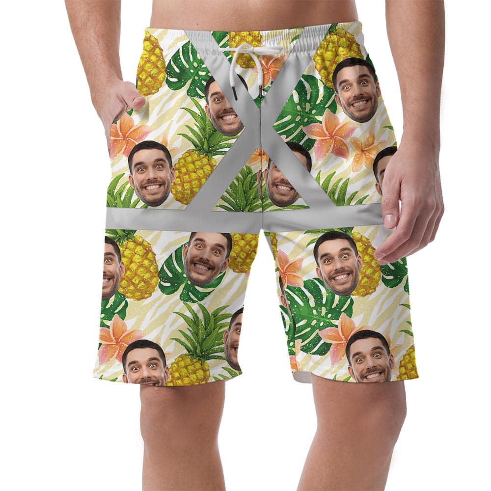 Hi Vis Hawaiian Custom Face Shorts Men