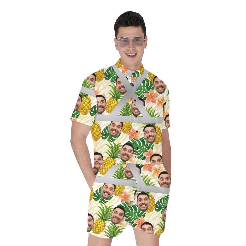 Pineapple Custom Face Hi Vis Hawaiian Romper Men