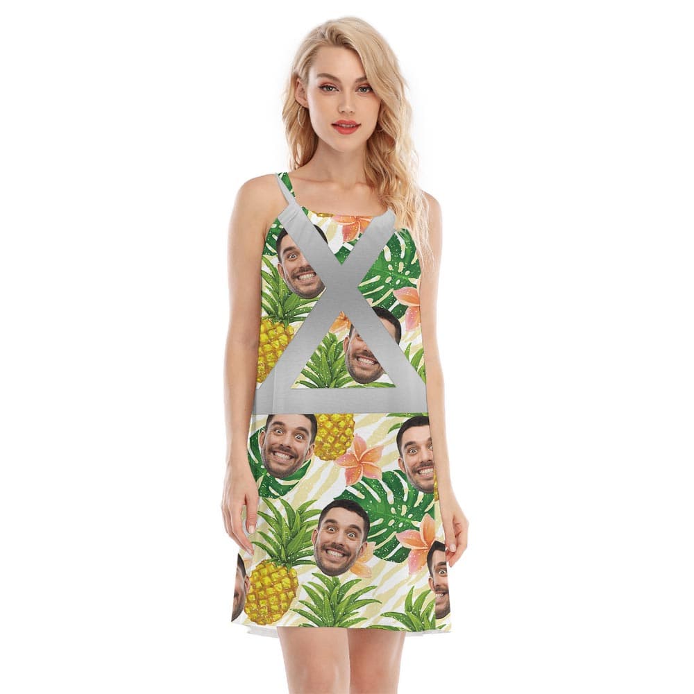 Hawaiian Hi Vis Women Cami Dress Custom Face