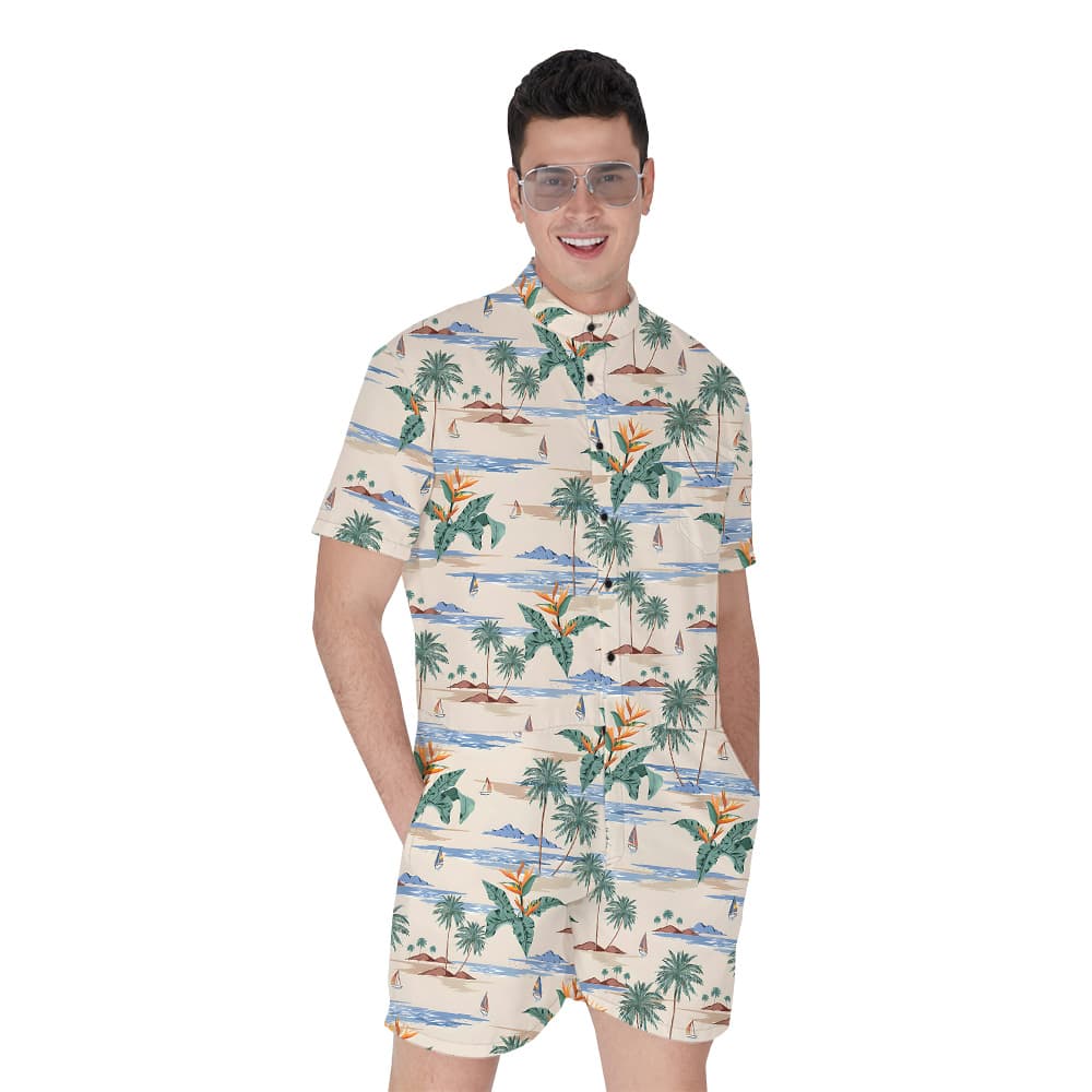 Island Birthday Escape Hawaiian Romper for Men1