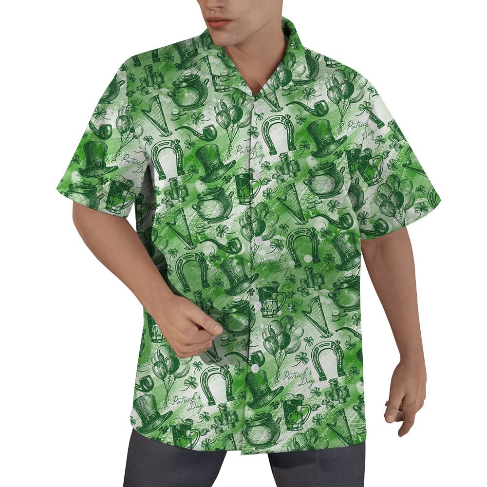 Lucky Shamrock Paradise Hawaiian Shirt for Men1