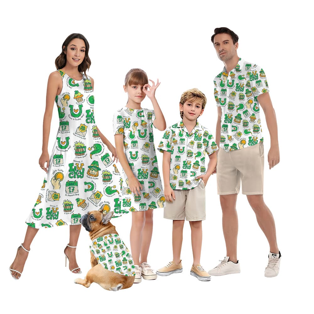Lucky St Patrick Day Party Matching Family Outfits1