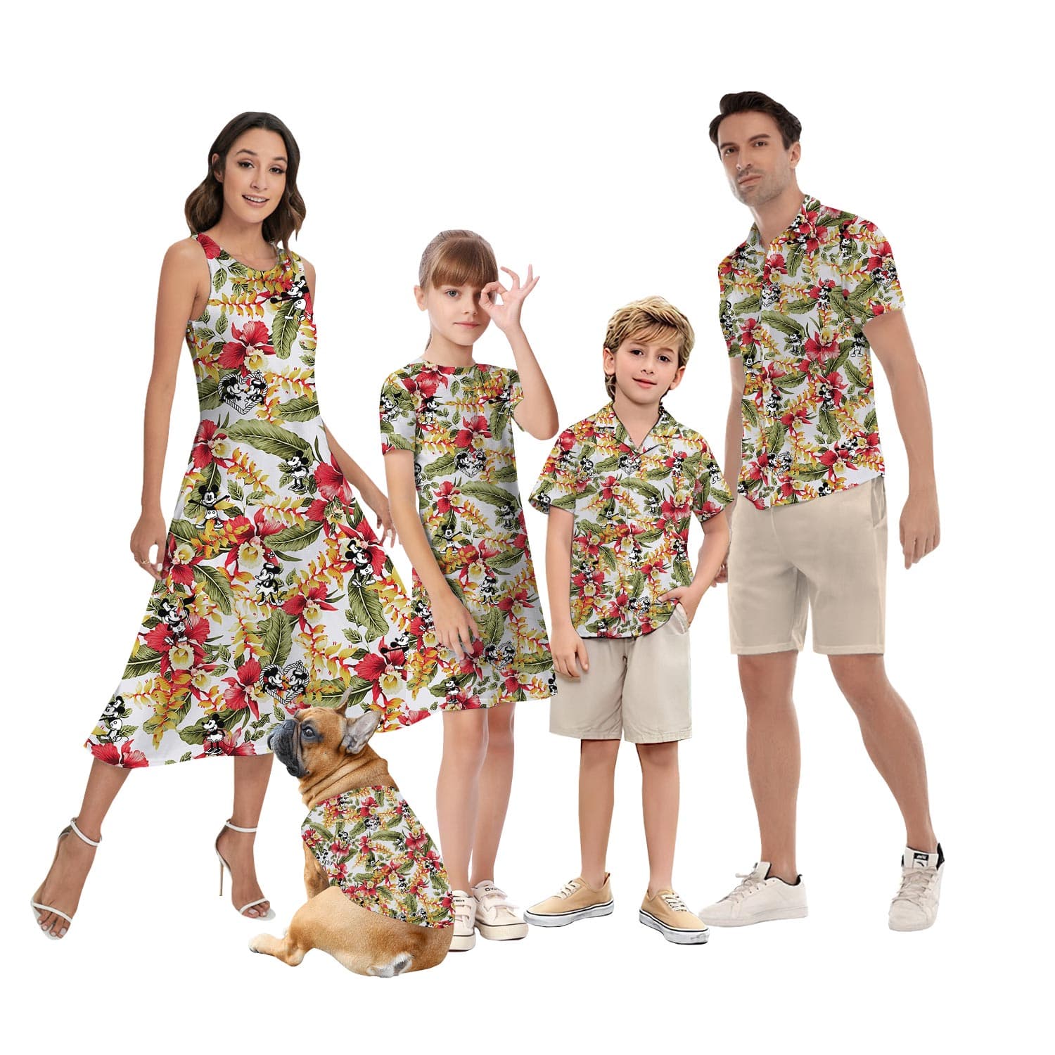 Matching Mickey Minnie Steamboat Willie Hawaiian Outfit For Vacation