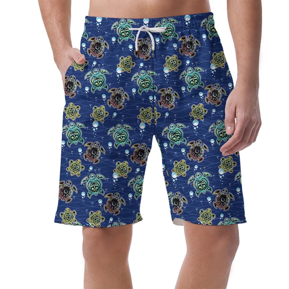 Men's Turtle Navy Beach Swim Trunks1