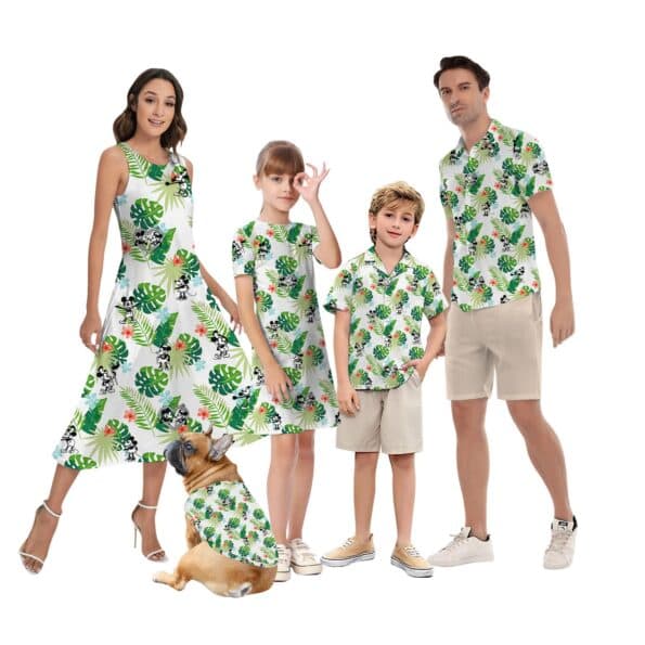 Mickey And Minnie Matching Aloha Shirt And Dress For Vacation