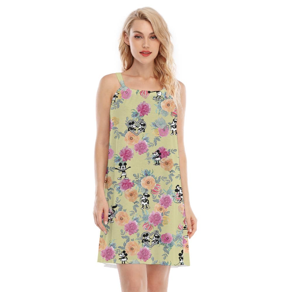 Mickey Mouse Steamboat Willie Summer Cami Dress For Women