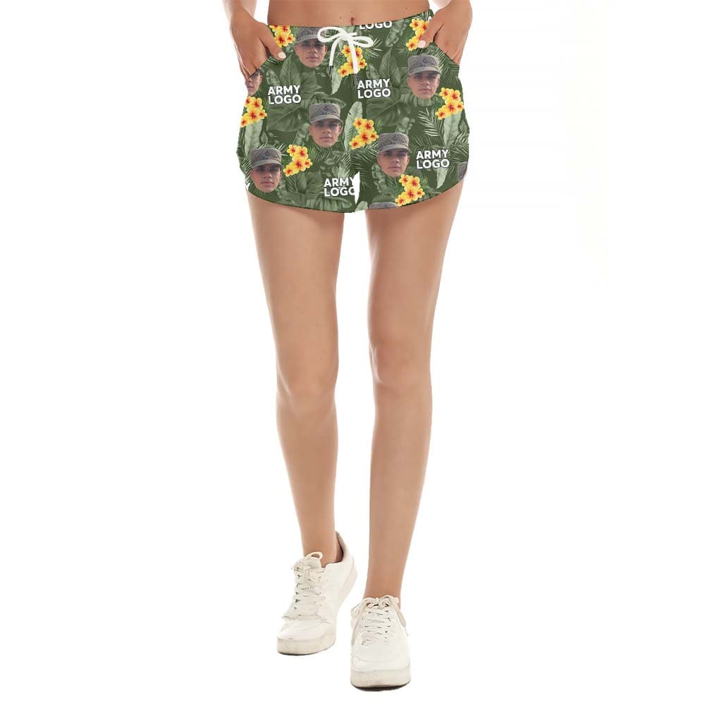 Military Custom Face And Logo Army Women's Shorts1