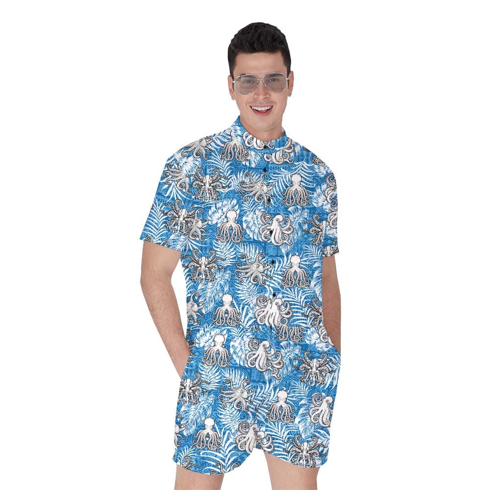 Octopus Blue Men's Romper1
