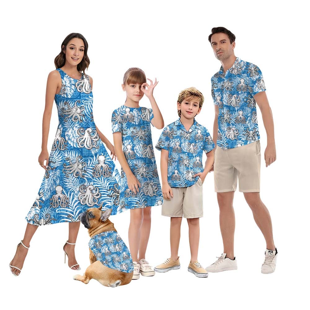 Octopus Matching Hawaiian Shirt For Family And Dog 5