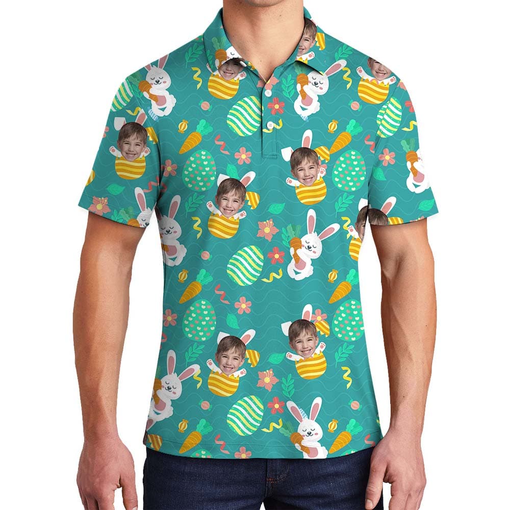 Personalized Easter Bunny Men's Polo Shirt1