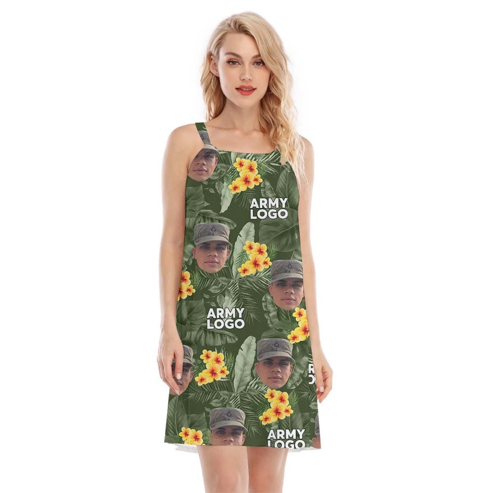 Personalized Photo And Logo Military Cami Dress3