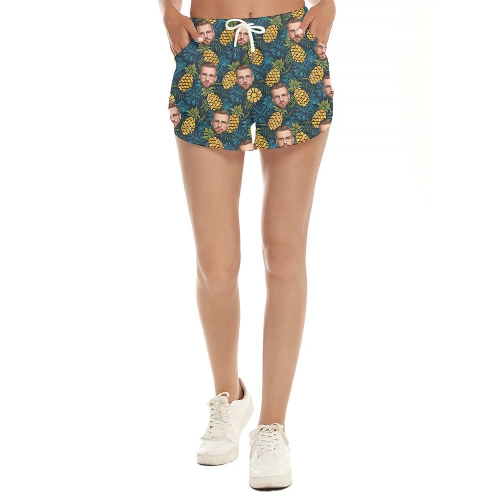 Pineapple Tropical Women Beach Shorts With More Custom Faces1