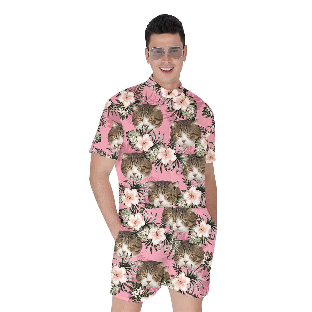 Purrfect Paradise Custom Pet Hawaiian Romper for Men1