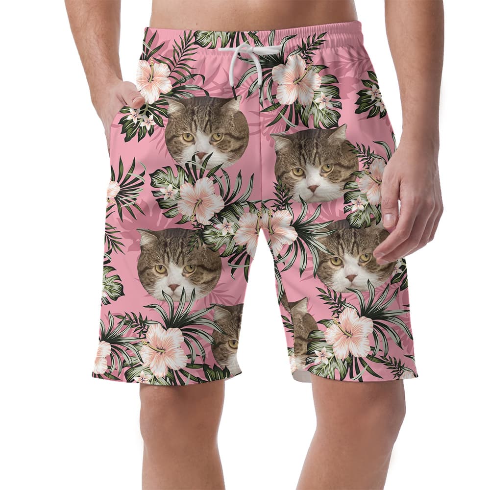 Purrfect Paradise Custom Pet Hawaiian Short for Men1