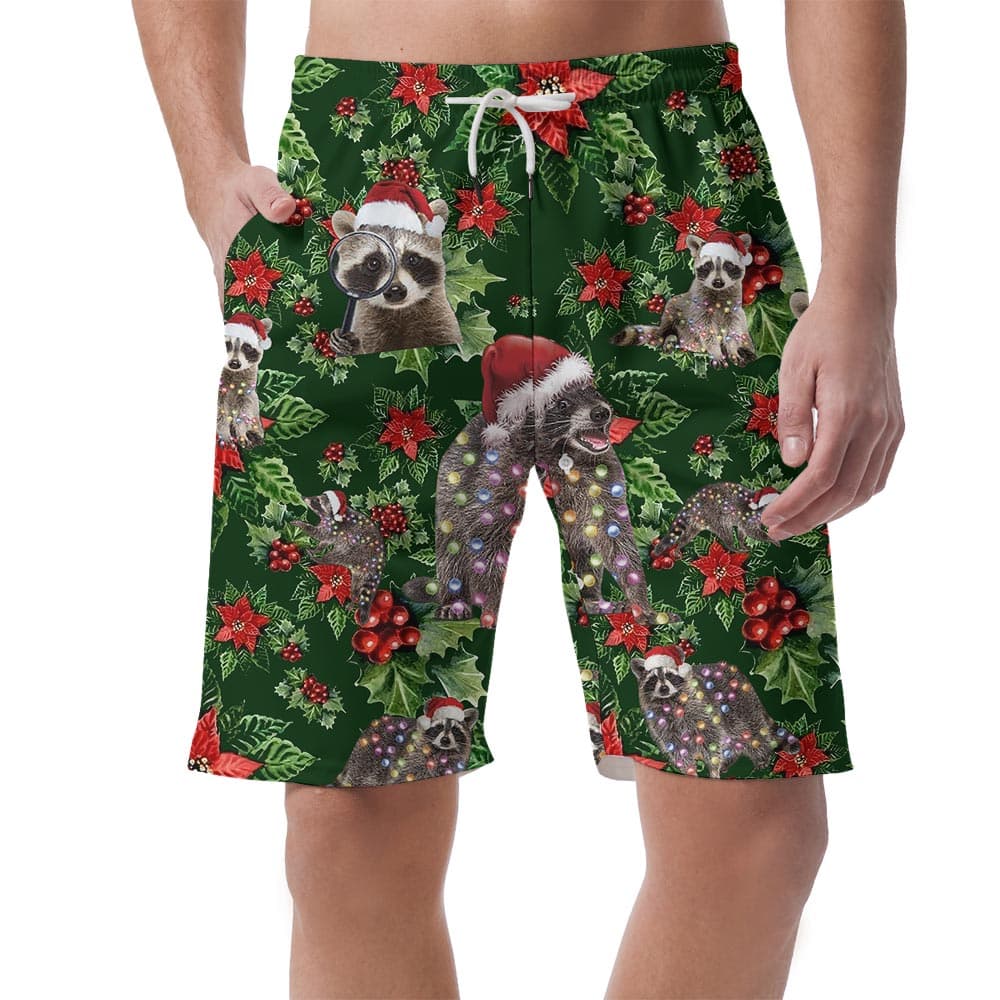 Matching Raccoon Hawaiian Shorts Men