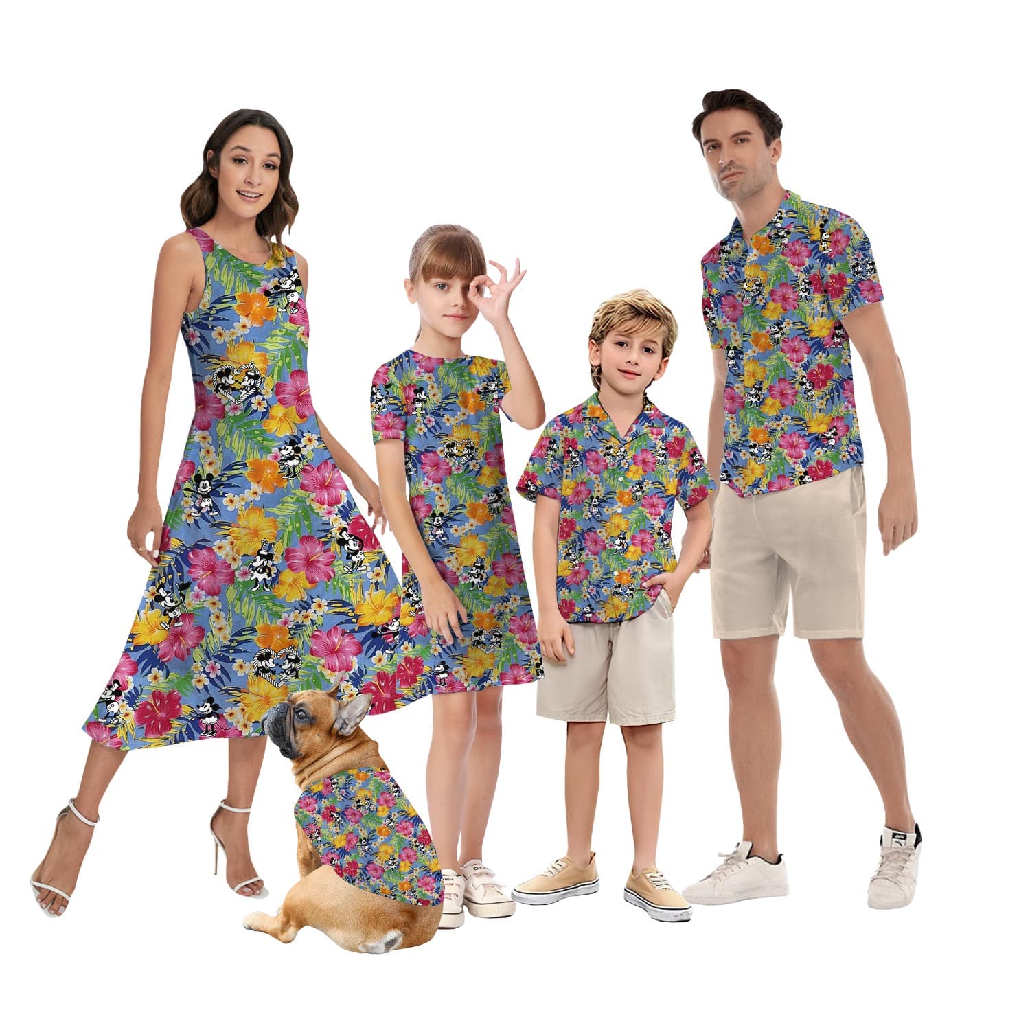 Steamboat Willie Mickey Mouse Matching Tropical Outfits Family
