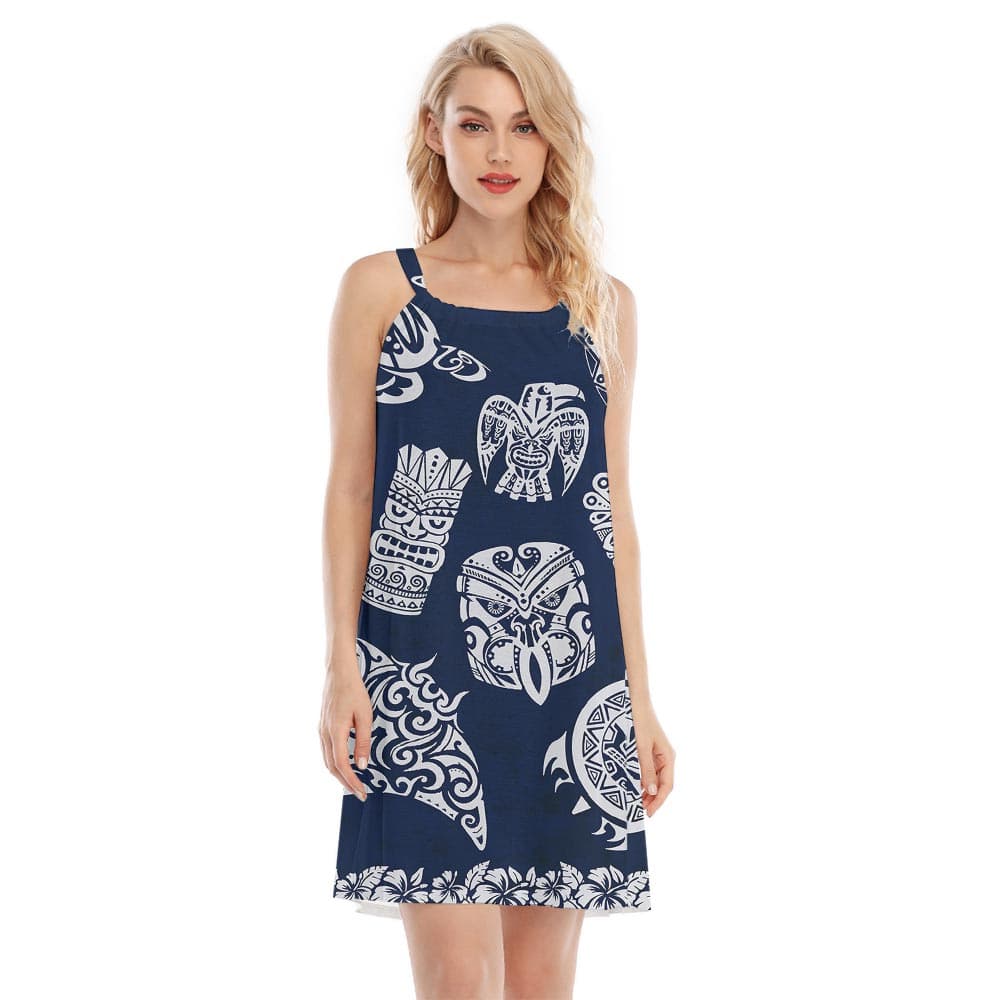 Tiki Print Women's Hawaiian Cami Dress
