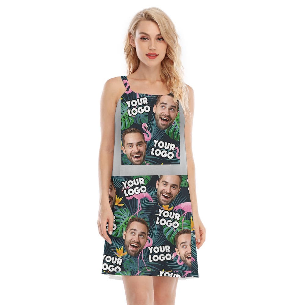 Hawaiian Custom Face Tropical Cami Dress