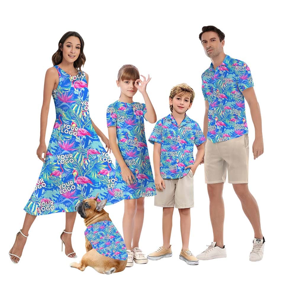 Tropical Custom Logo Print Hawaiian Shirt For Family And Dogs5