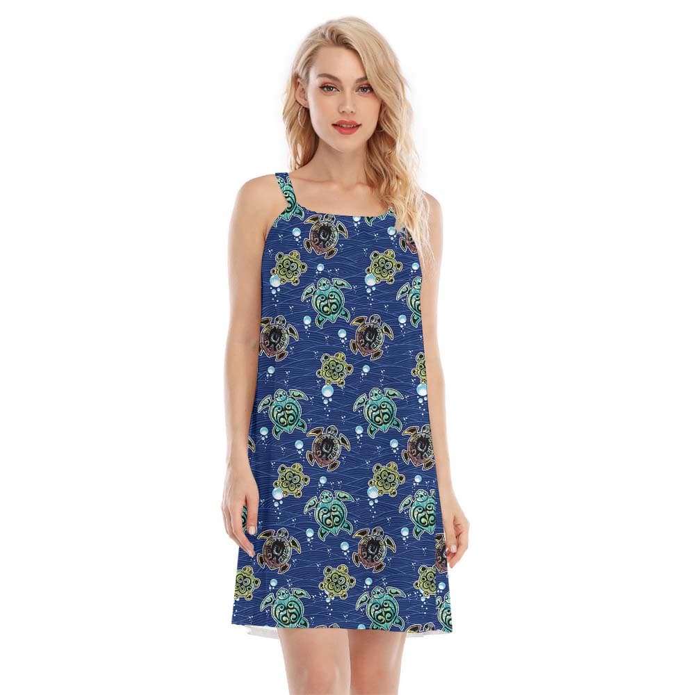 Turtle Bubble Cami Hawaiian Women's Dress3
