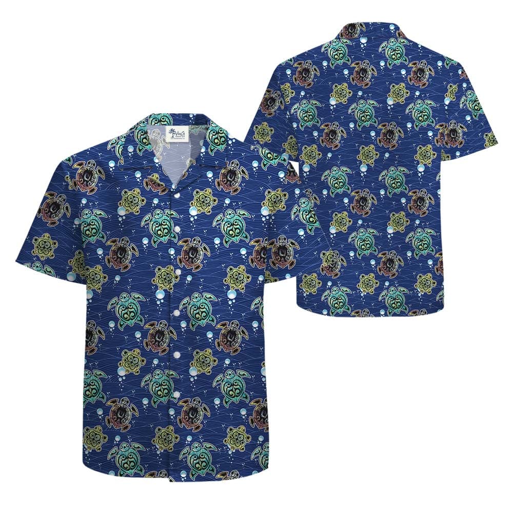 Turtle Navy Button Up Shirt For Men1