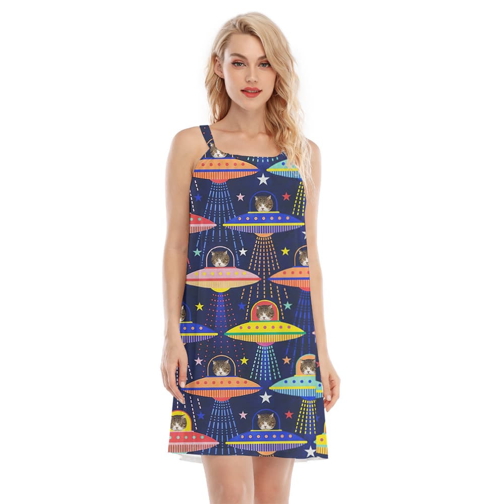 UFO Cat Custom Pet Hawaiian Cami Dress1