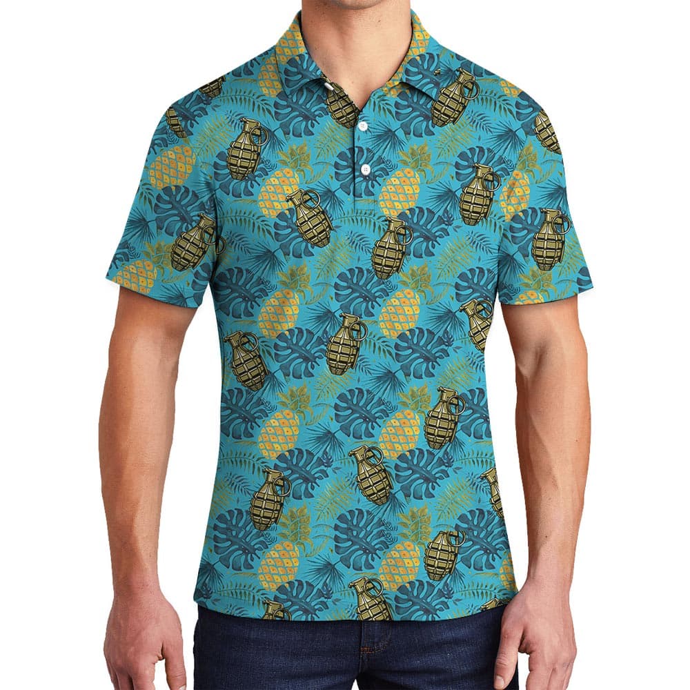 Pineapple Bomb Hawaiian Polo Men
