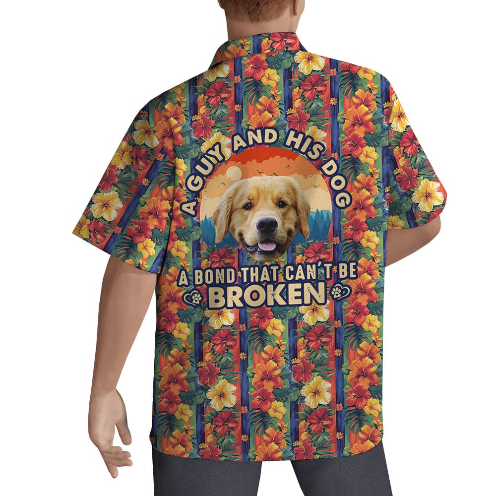 A Guy and His Dog Custom Hawaiian Shirt with Dog Face2