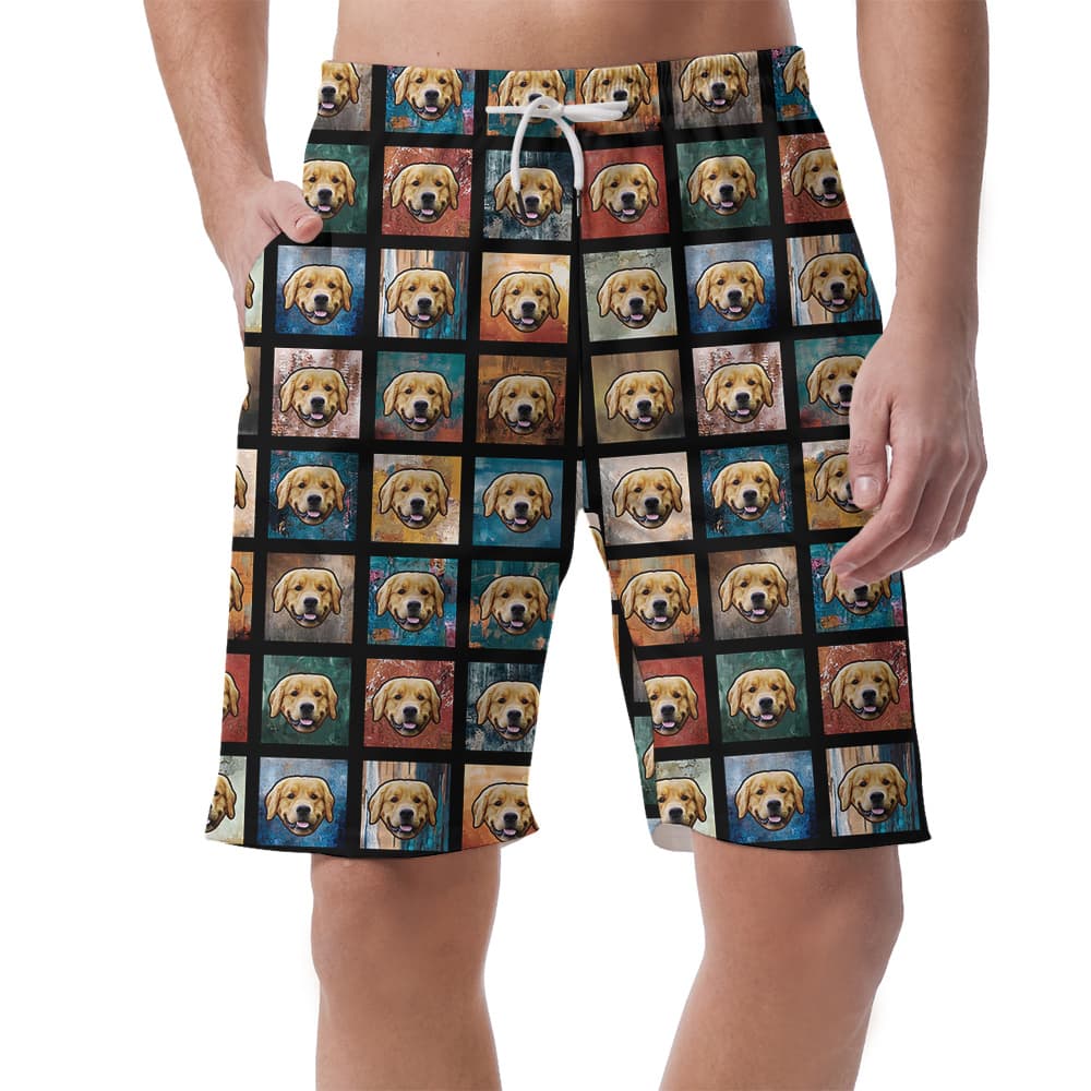 Aloha Pooch Custom Hawaiian Short with Dog Face1