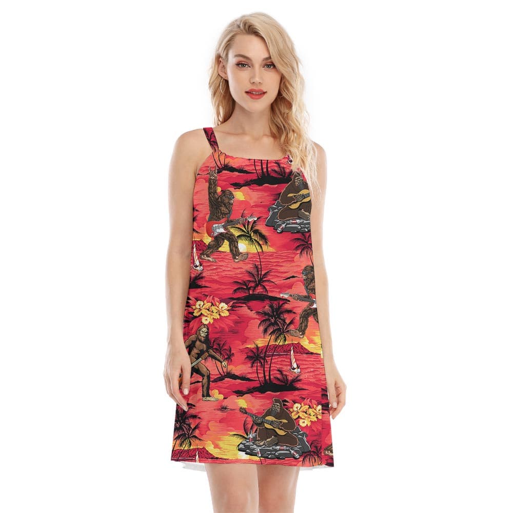 Matching Bigfoot Multicolor Hawaiian Cami Dress