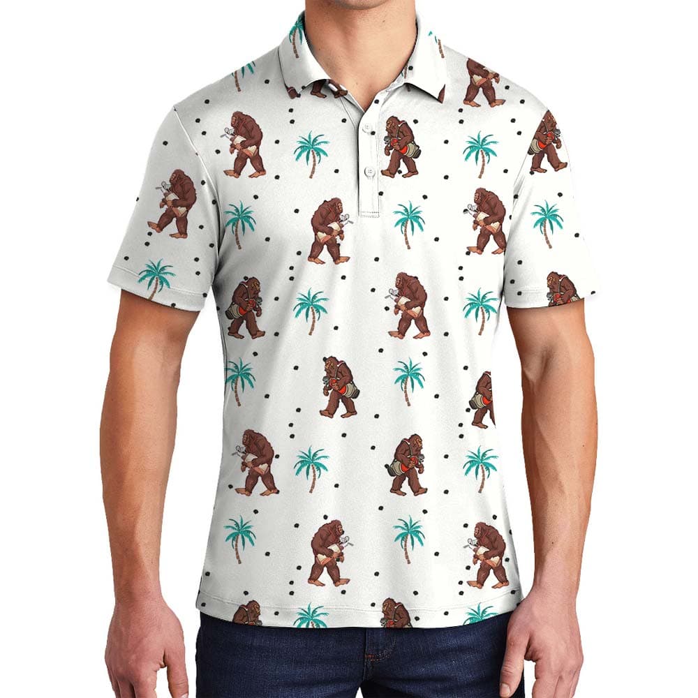 Summer Bigfoot Polo Hawaiian Shirt For Men