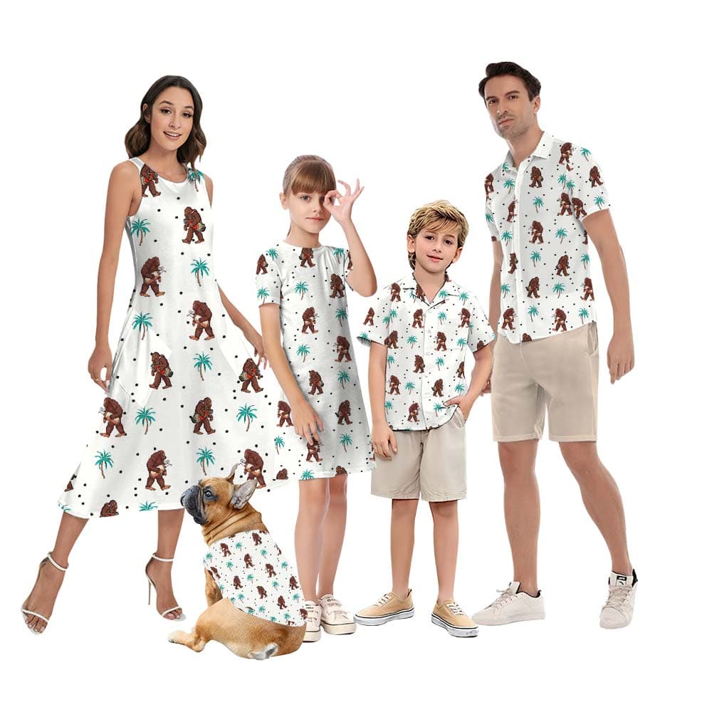 Summer Matching Bigfoot Family Aloha Outfits