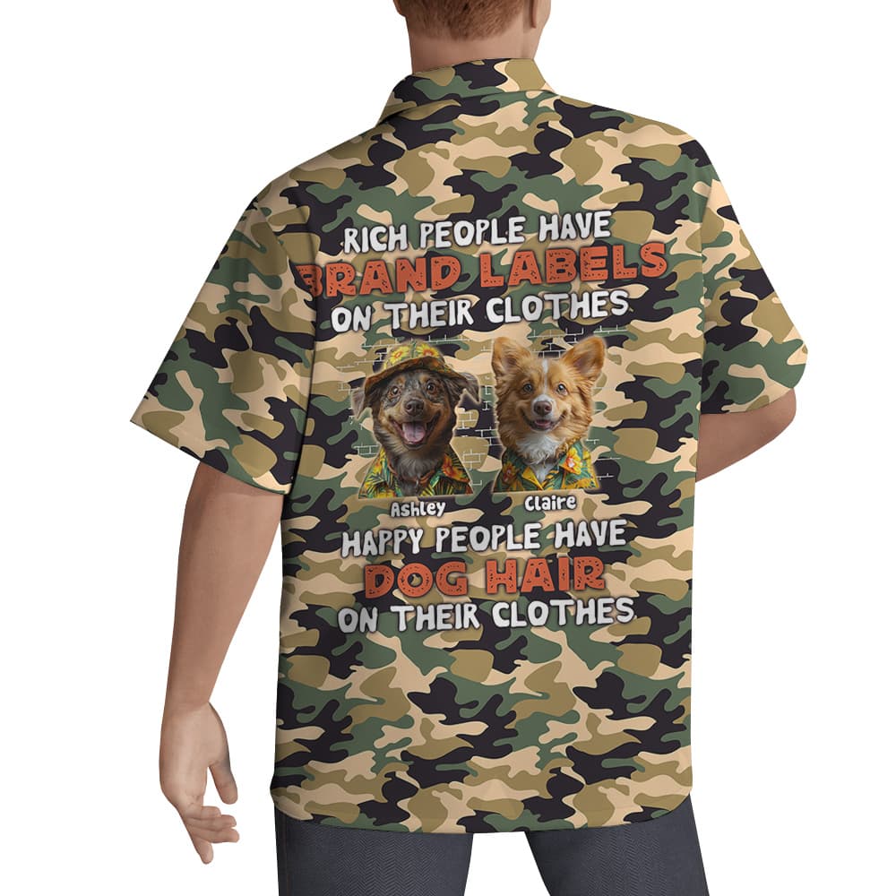 Camouflage Custom Multiple Dog Faces Hawaiian Shirt for Men1