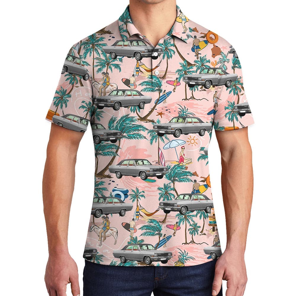Summer Hawaiian Polo Men For Car Lovers