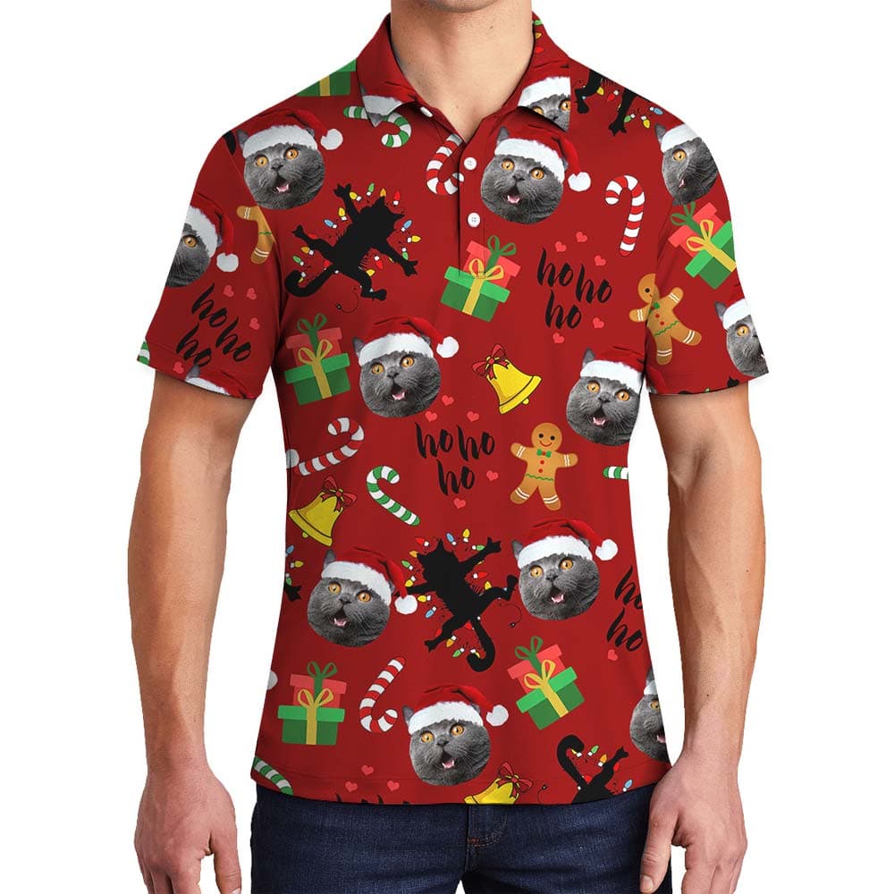 Christmas Personalized Men's Polo With Multiple Faces