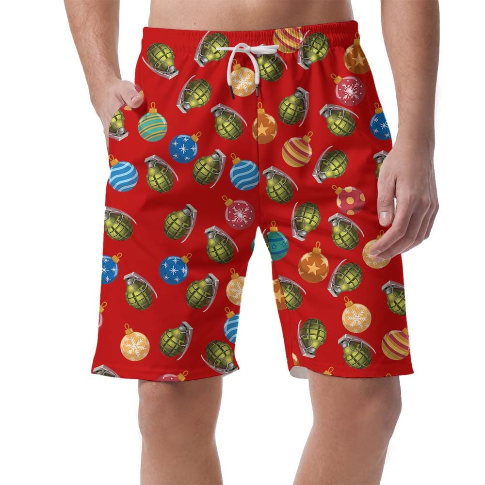 Christmas Hawaiian Men's Shorts Grenade Balls