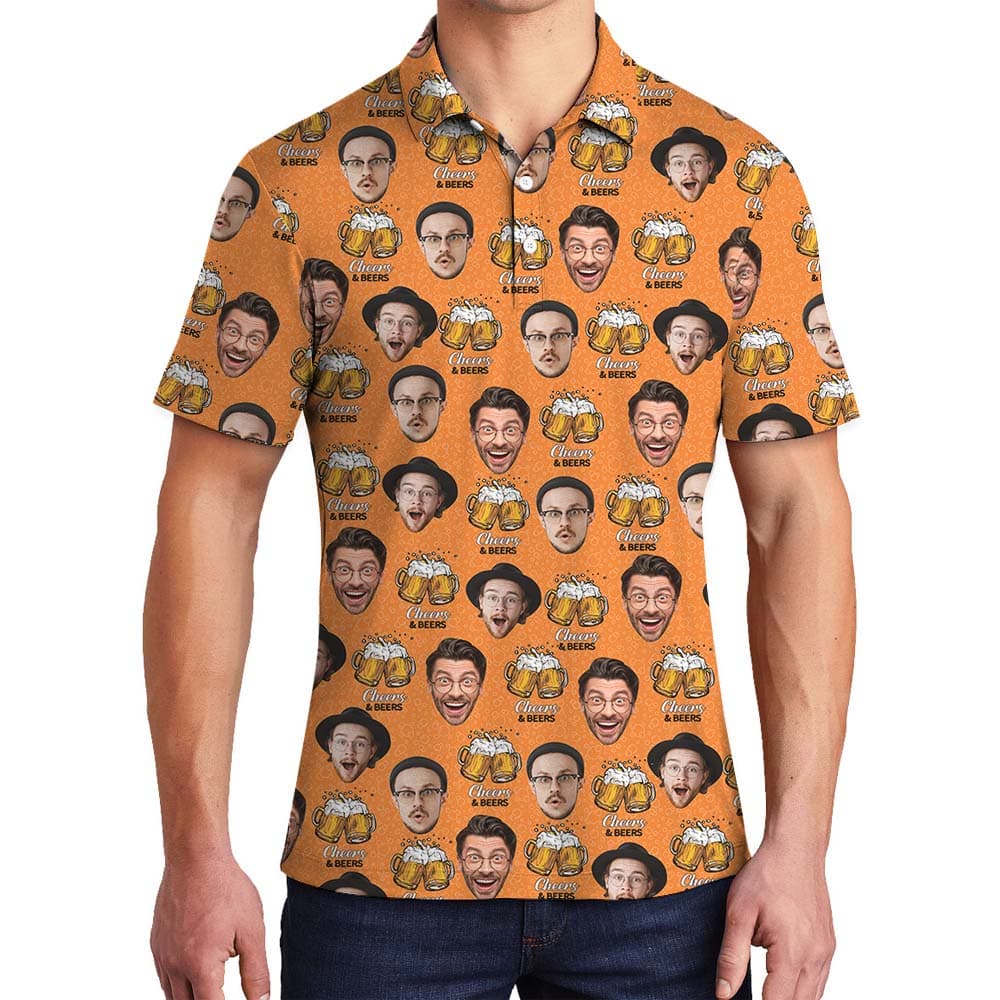 Custom 2 Faces Beer Men's Polo Shirt4