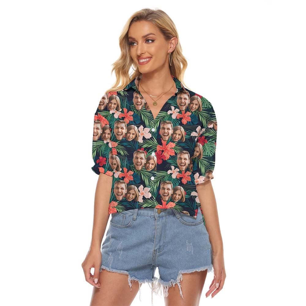 Custom 2 Faces Floral And Tropical Button Up Shirt1