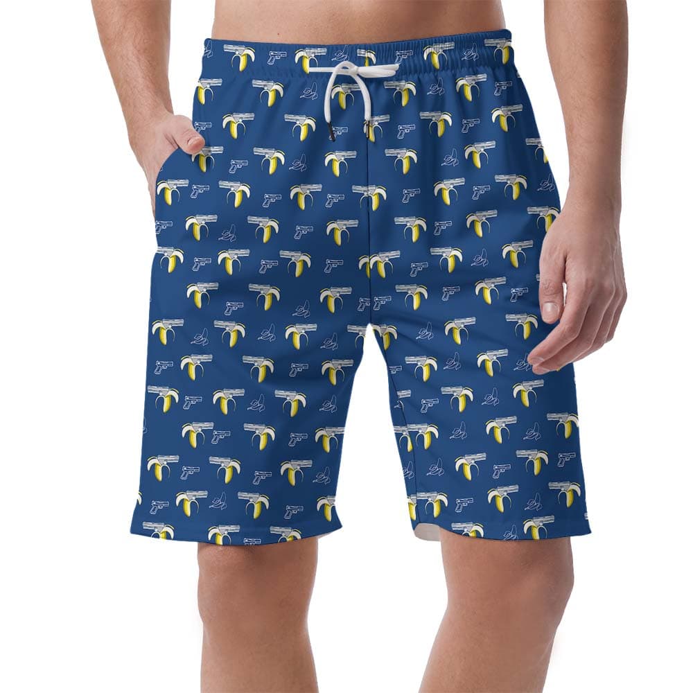 Custom Banana Gun Men's Hawaiian Shorts1