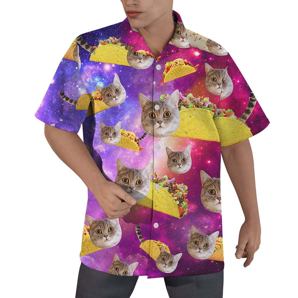 Custom Cat Face Taco Button Up Shirt1