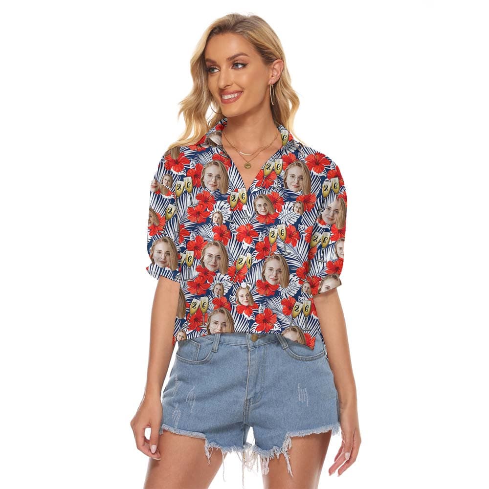 Custom Face Birthday And Year Women's Crop Top2