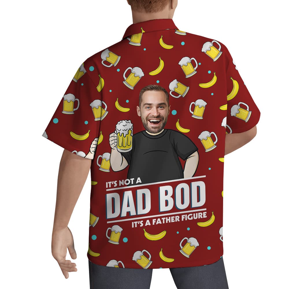 Custom Face Red Hawaiian Men Shirt with Beer Motif2