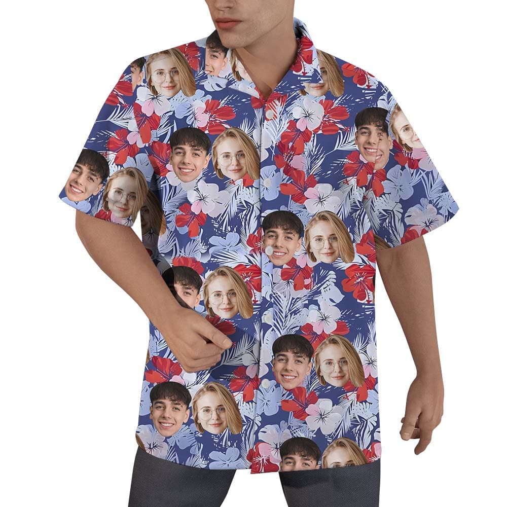 Custom Face Short Sleeve Hawaiian Shirt For Men1