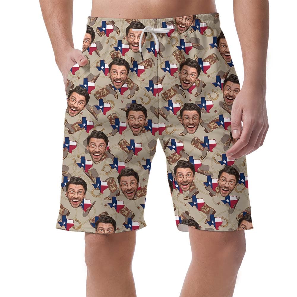 Custom Face Western Casual Shorts For Men1
