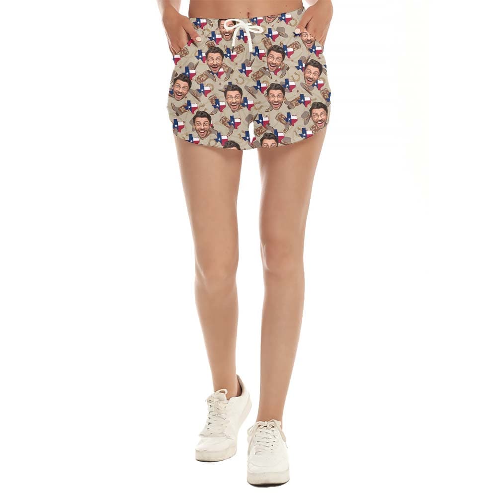 Custom Face Western Texas Women Summer Shorts1