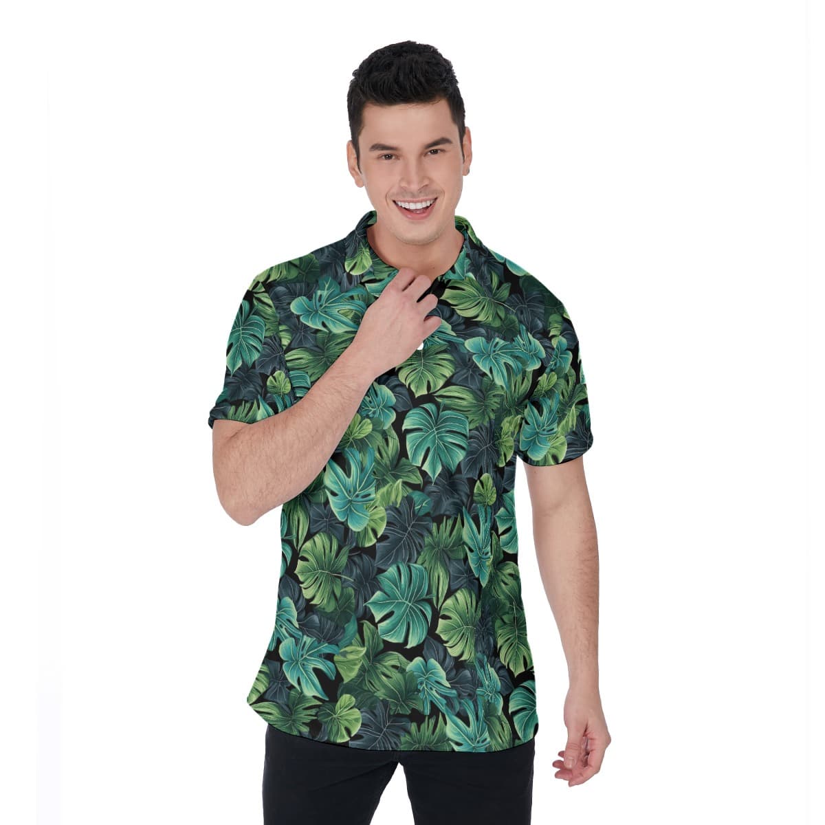 Custom Family Name Tropical Camping Bigfoot Hawaiian Polo Shirt (2)