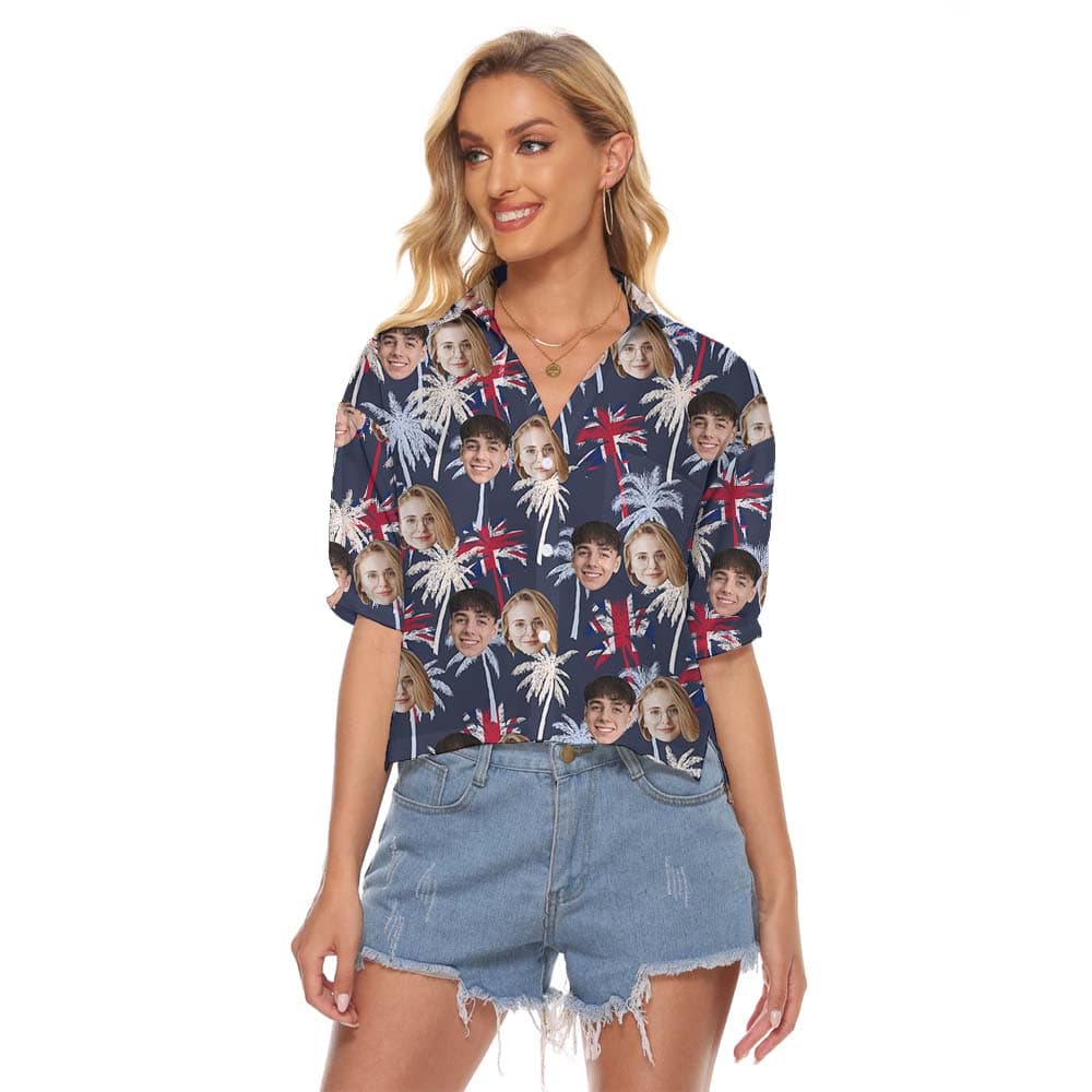 Custom Women's Hawaiian Shirt With Multiple Faces1